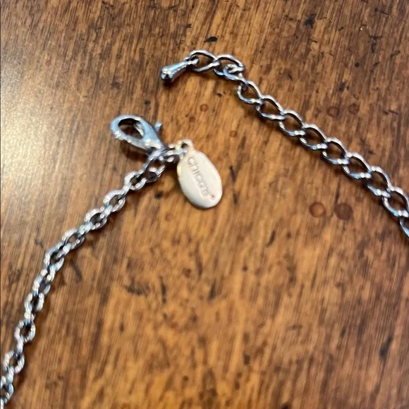 Chico's Silver Floral Engraved Necklace - Picture 2 of 11